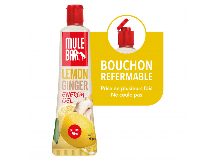 Mulebar lemon energy gel with reclosable lid