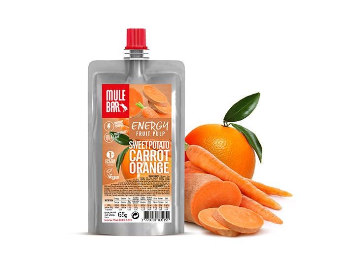 Sweet potato orange carrot Mulebar energy fruit pulp