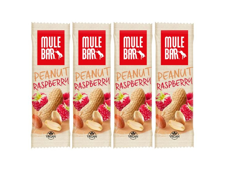 Pack of 4 Peanut and Raspberry Mulebar energy bar