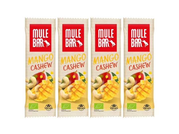 Pack of 4 Mango and cashew Mulebar energy bars