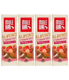 Pack of 4 Almond and strawberry Mulebar protein bars