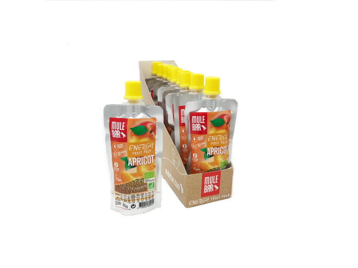Box of 10 Mulebar organic and plant based Apricot puree
