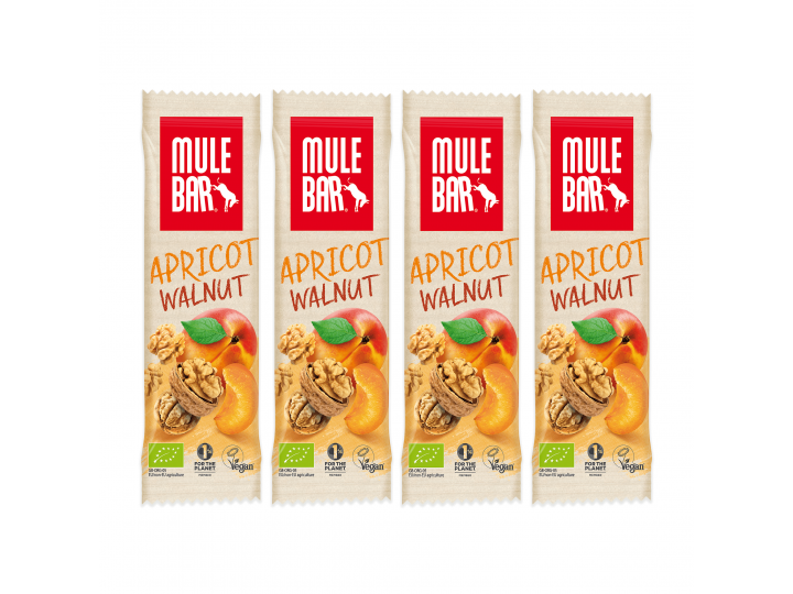 Pack of 4 apricot & wallnut Mulebar cereal bars