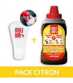 Mulebar lemon energy gel eco refill botlle with 60ml silicone flask