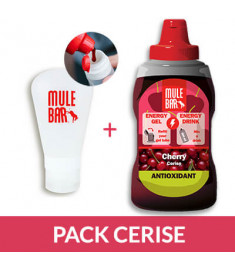 Mulebar cherry energy gel eco refill botlle with 60ml silicone flask