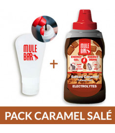 Mulebar salty caramel energy gel eco refill botlle with 60ml silicone flask