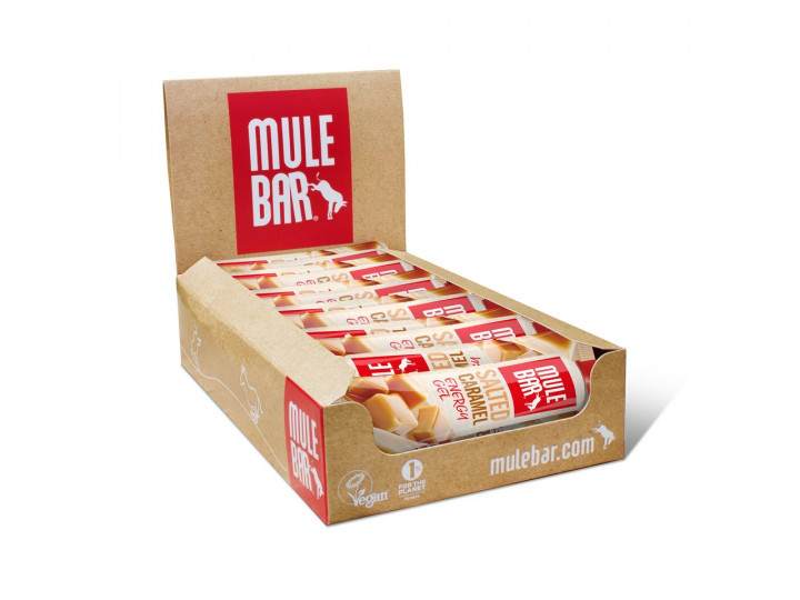 Box of 24 Mulebar salty caramel energy gels