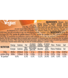 Mulebar Sweet Potato Orange and Carrot fruit pulp nutritional values