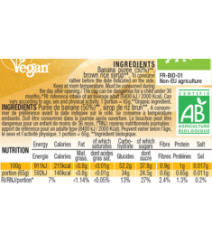 Valeurs nutritionnelles pulpe de Banane Mulebar bio et vegane