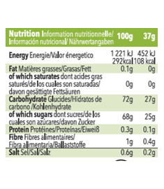 Valeurs nutritionnelles gel énergétique Mulebar Pomme